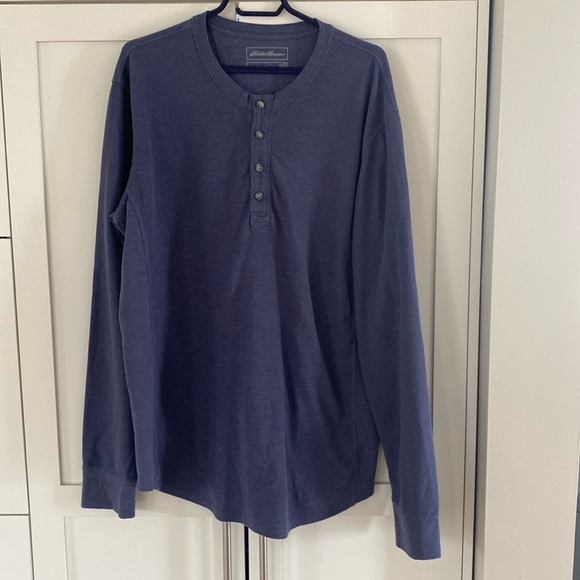 Eddie Bauer Micro Waffle-Knit Henley T Shirt - Picture 1 of 8